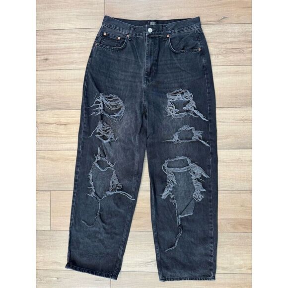 BDG High Rise Distressed Baggy Jeans in Washed Black 32 Women’s Urban Outfitters - Picture 3 of 5